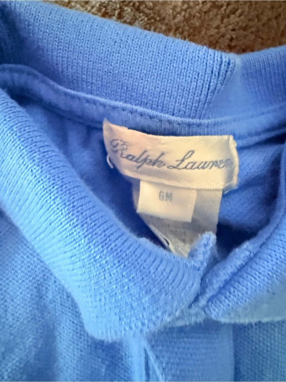 Ralph Lauren Kids Light Blue Polo Bodysuit with Green Pony